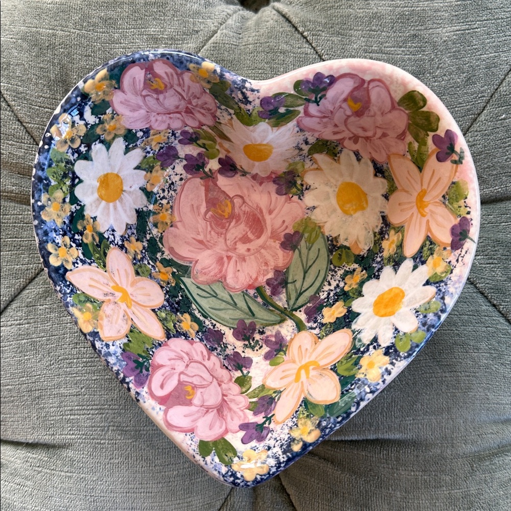 Heart-Shaped Floral Bowl